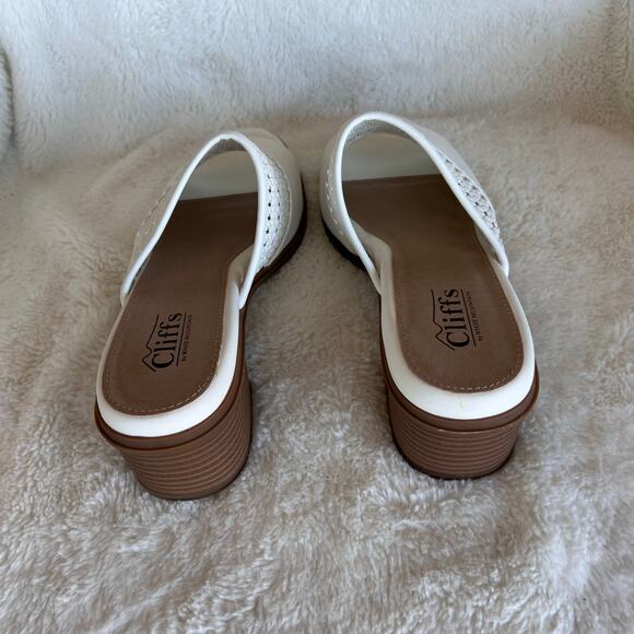 Cliffs by White Mountain Corley White Woven Slide Block Heeled Sandal 9.5 - Picture 8 of 12